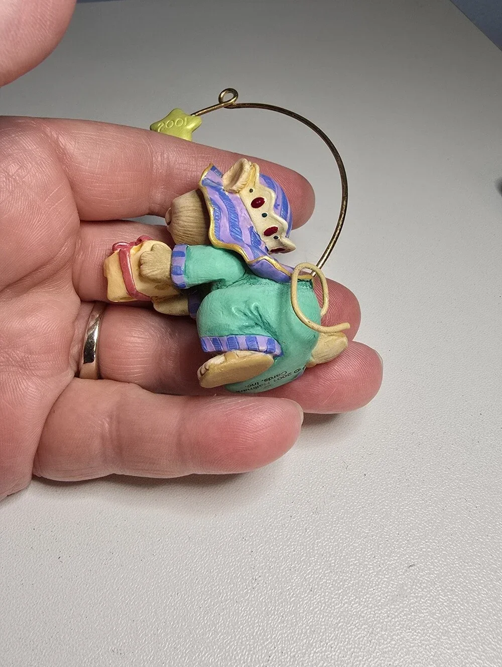 Vintage 2001 Wise Follower Mouse Gifting Cheese Christmas Ornament